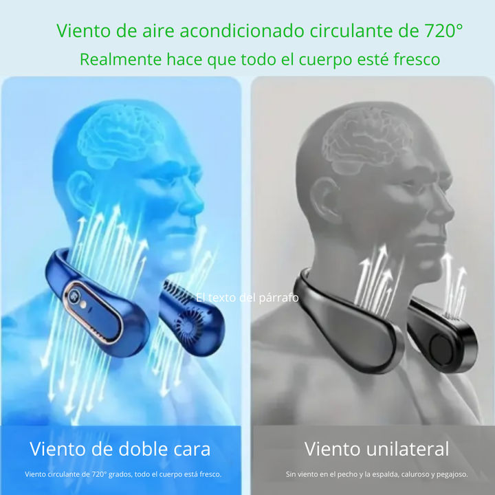 Ventilador de Cuello Portátil – 5 Velocidades y Batería Recargable USB